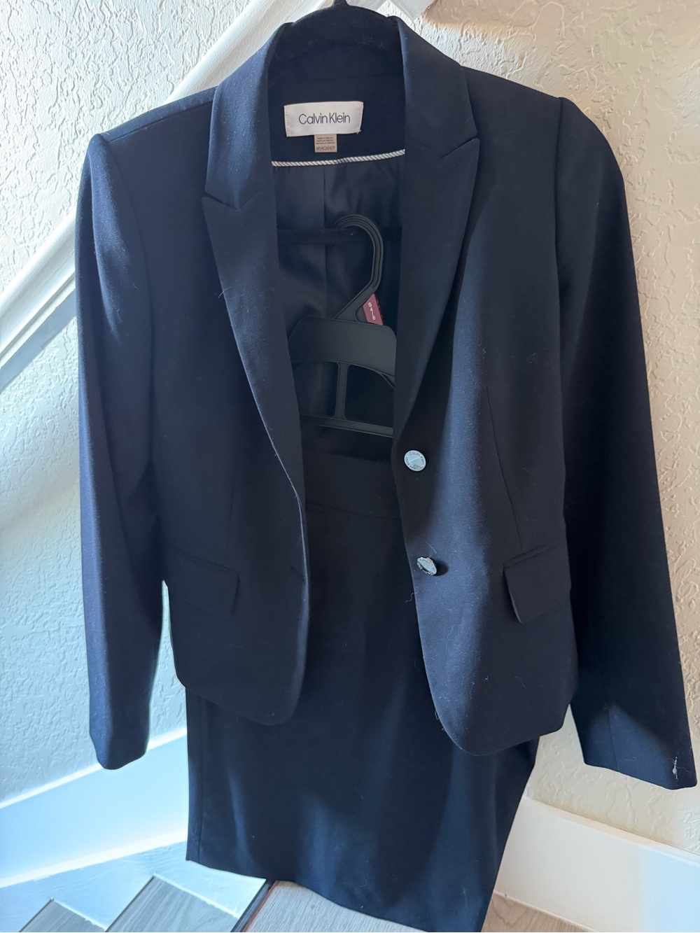 Calvin Klein 2 Piece Navy Skirt Suit Set Size 4P